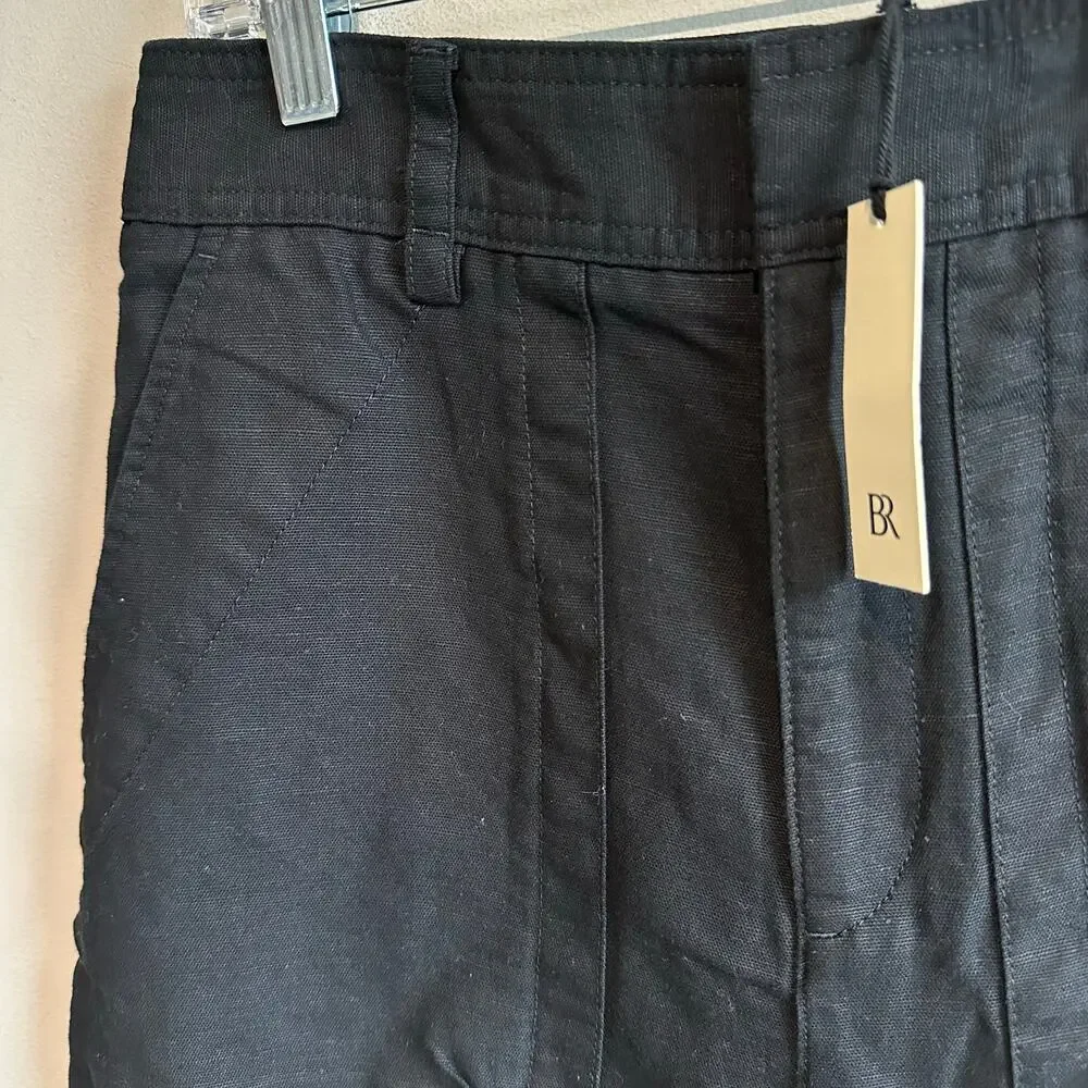 Banana Republic Mya Cotton Linen Cargo Pant Black 4